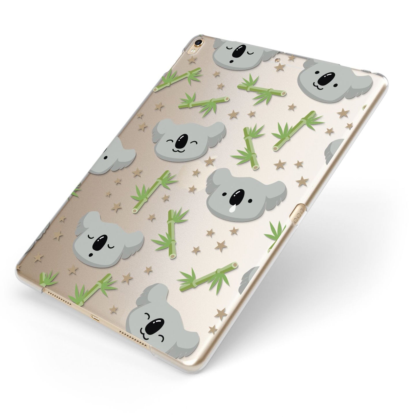 Koala Faces with Transparent Background Apple iPad Case on Gold iPad Side View