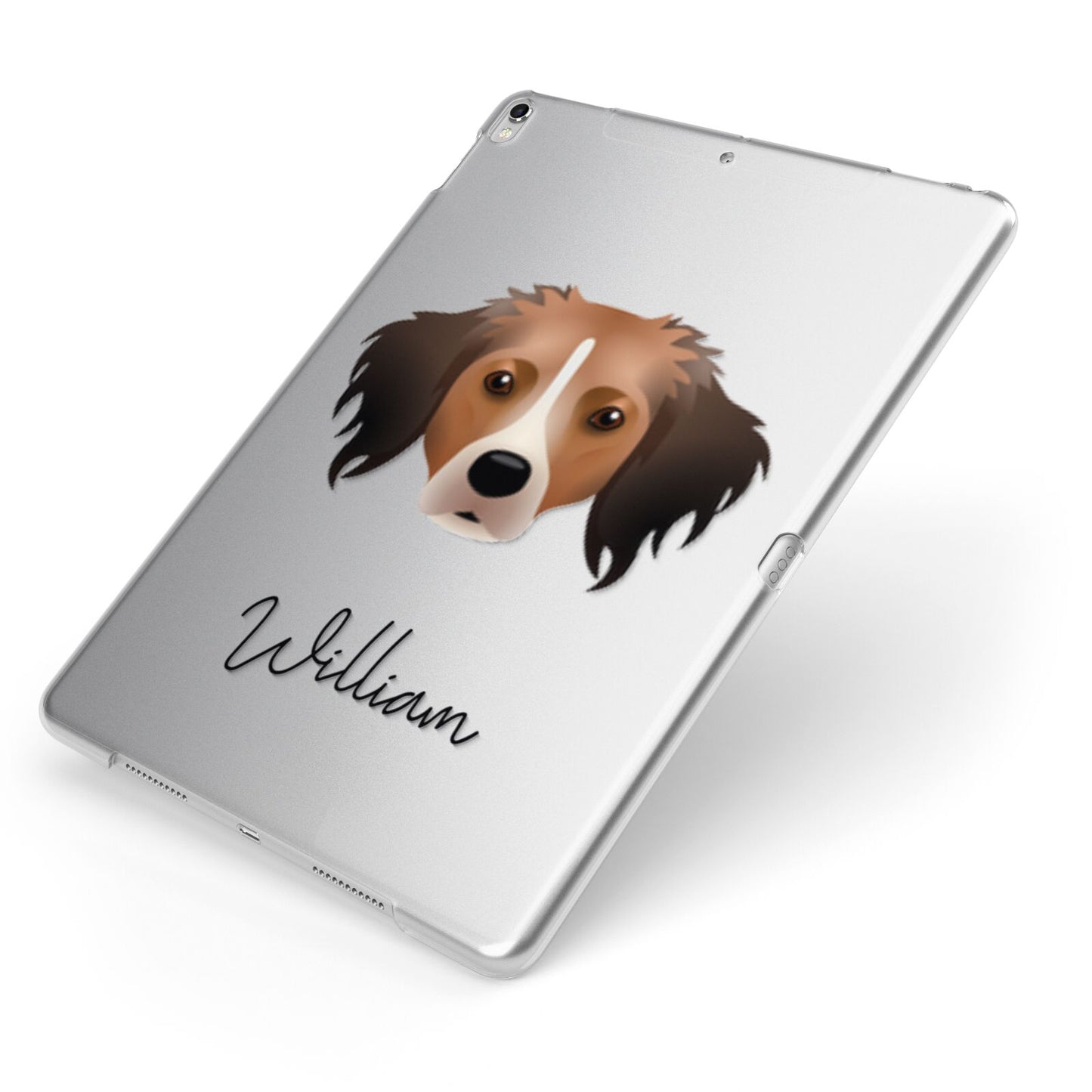 Kooikerhondje Personalised Apple iPad Case on Silver iPad Side View