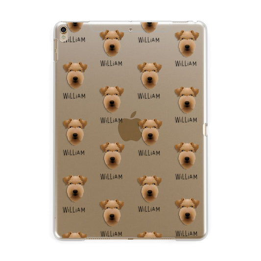 Lakeland Terrier Icon with Name Apple iPad Gold Case
