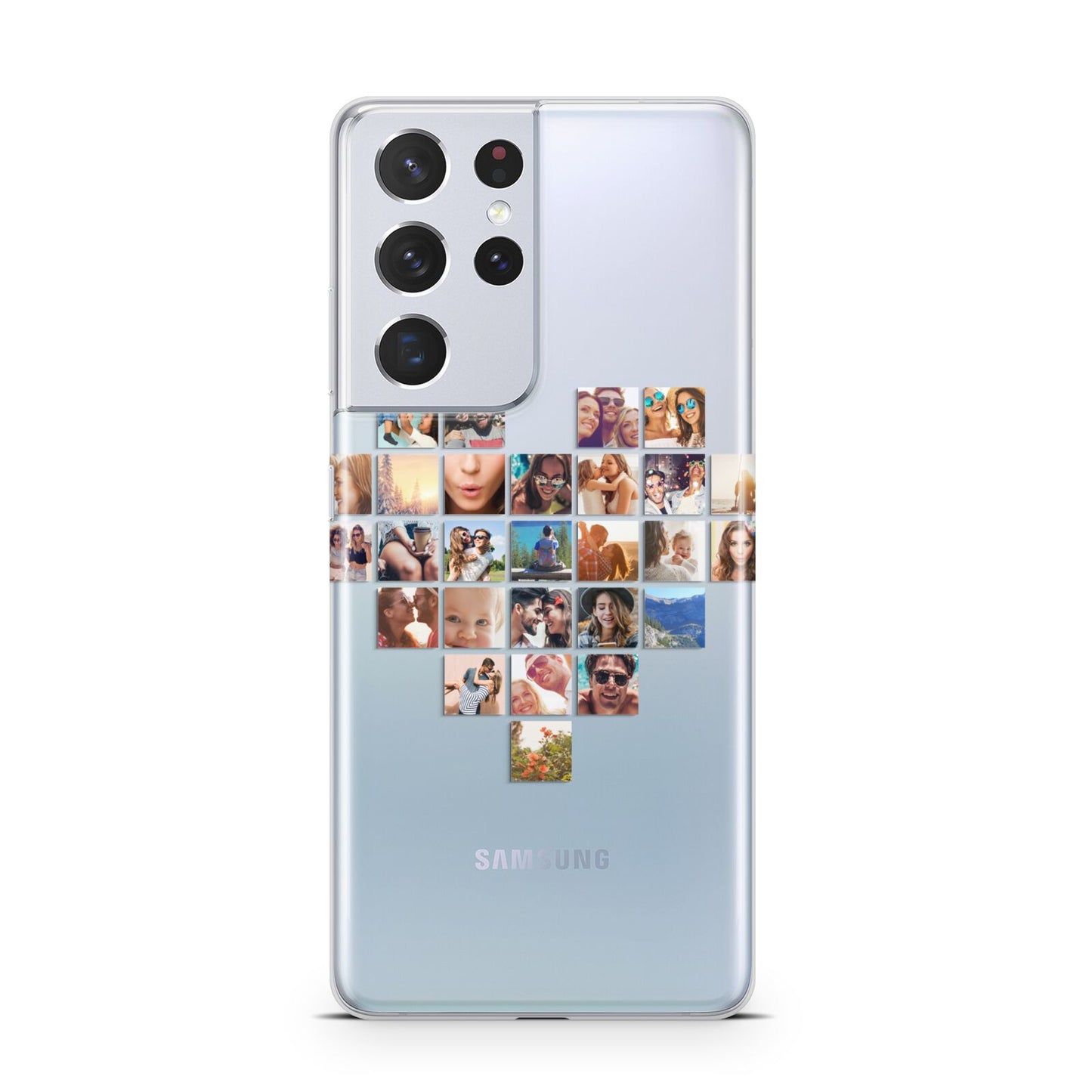 Large Heart Photo Montage Upload Samsung S21 Ultra Case
