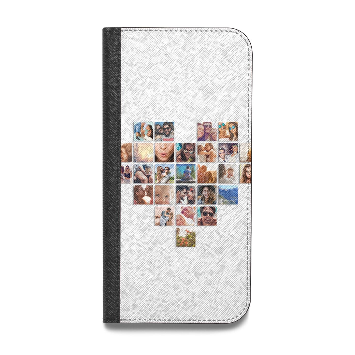 Large Heart Photo Montage Upload Vegan Leather Flip Samsung Case