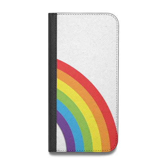 Large Rainbow Vegan Leather Flip iPhone Case
