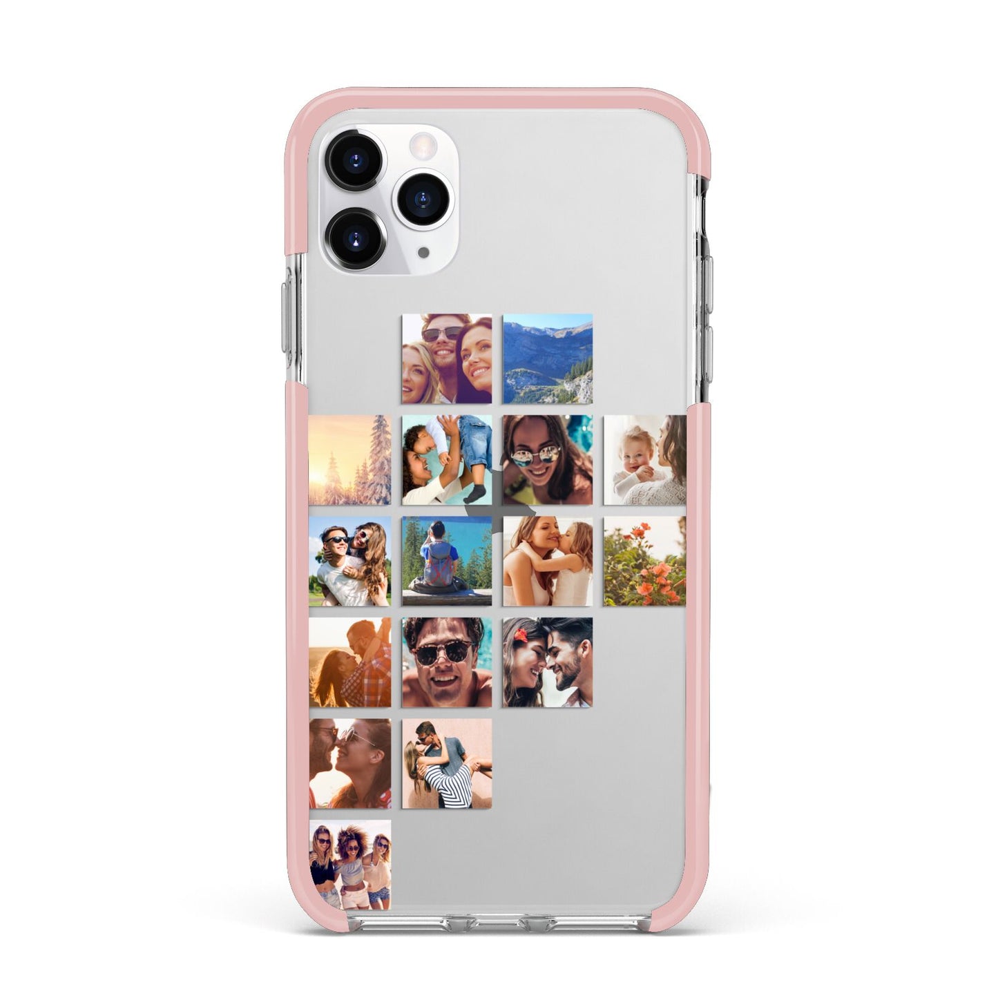 Left Diagonal Photo Montage Upload iPhone 11 Pro Max Impact Pink Edge Case