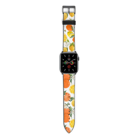 Lemons and Oranges Apple Watch Strap with Space Grey Hardware