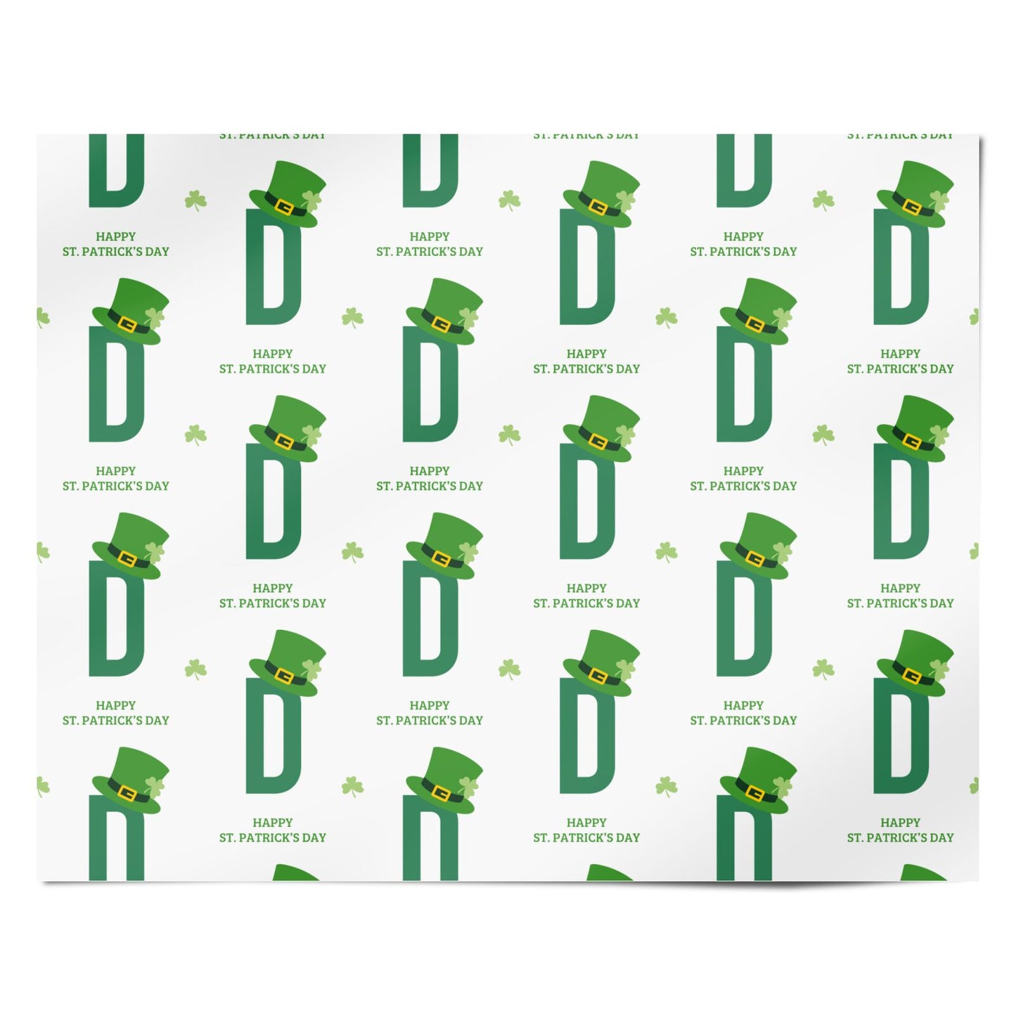 Leprechaun Hat Custom Monogram Personalised Wrapping Paper Alternative