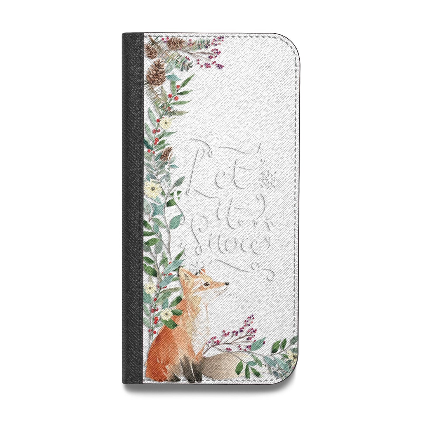 Let It Snow Christmas Vegan Leather Flip iPhone Case