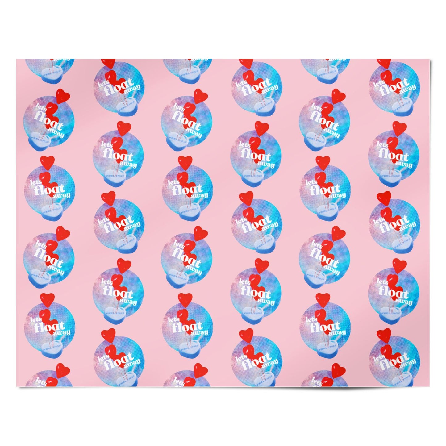 Lets Float Away Valentine Personalised Wrapping Paper Alternative
