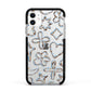 Liquid Chrome Doodles Apple iPhone 11 in White with Black Impact Case