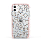 Liquid Chrome Doodles Apple iPhone 11 in White with Pink Impact Case