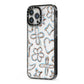 Liquid Chrome Doodles iPhone 13 Pro Max Black Impact Case Side Angle on Silver phone