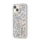 Liquid Chrome Doodles iPhone 14 Glitter Tough Case Starlight Angled Image