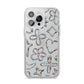 Liquid Chrome Doodles iPhone 14 Pro Max Clear Tough Case Silver