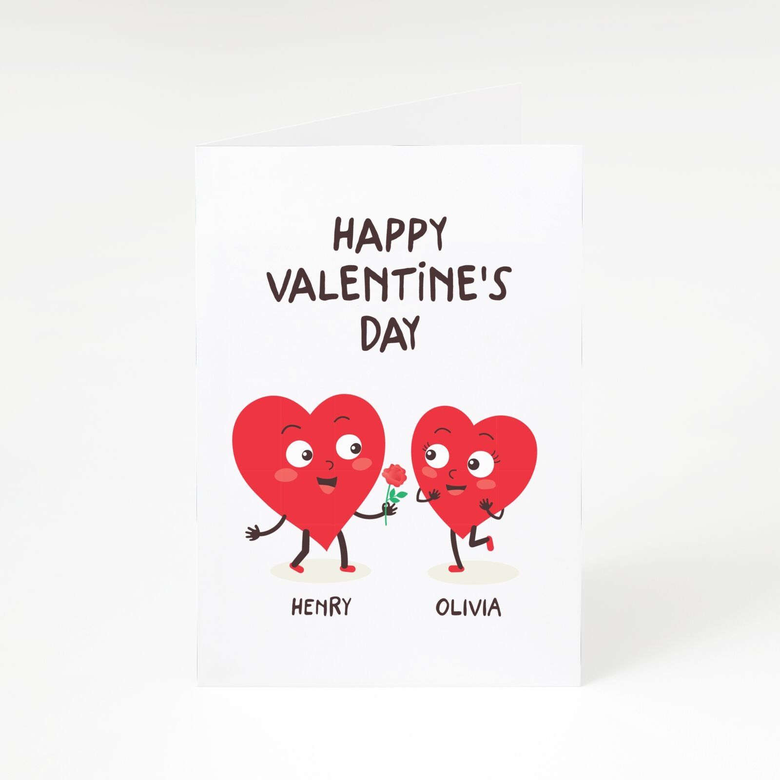 Love Heart Couples Custom A5 Greetings Card