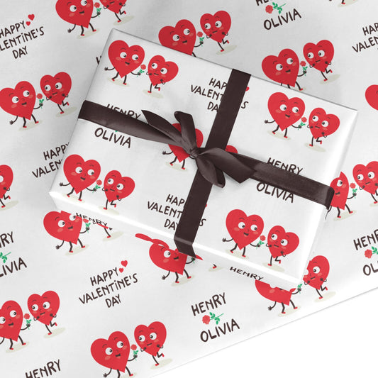 Love Heart Couples Custom Custom Wrapping Paper
