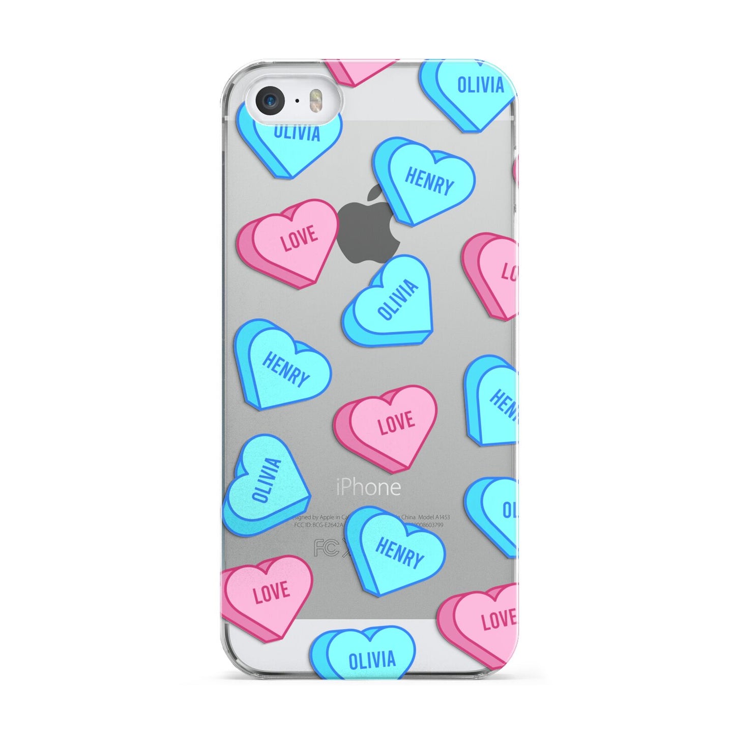 Love Heart Sweets with Names Apple iPhone 5 Case