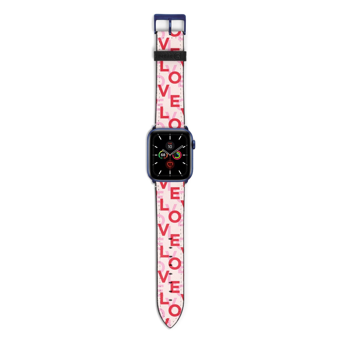 Love Valentine Apple Watch Strap with Blue Hardware