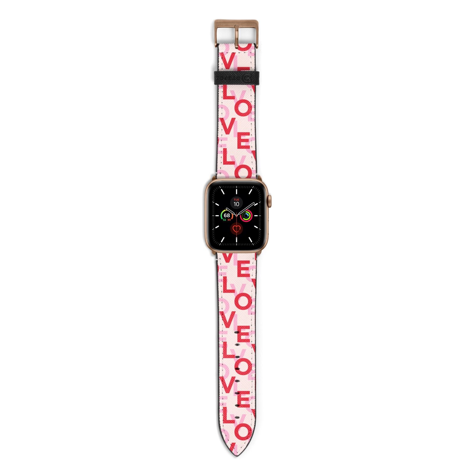 Love Valentine Apple Watch Strap with Gold Hardware