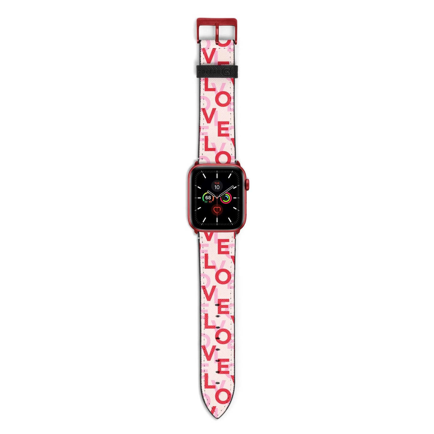Love Valentine Apple Watch Strap with Red Hardware