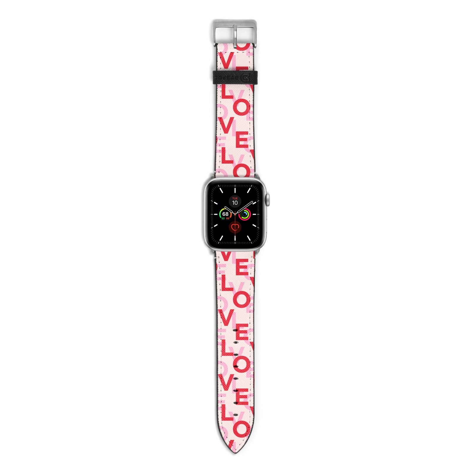 Love Valentine Apple Watch Strap with Silver Hardware