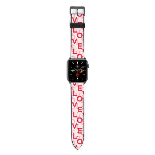 Love Valentine Apple Watch Strap with Space Grey Hardware