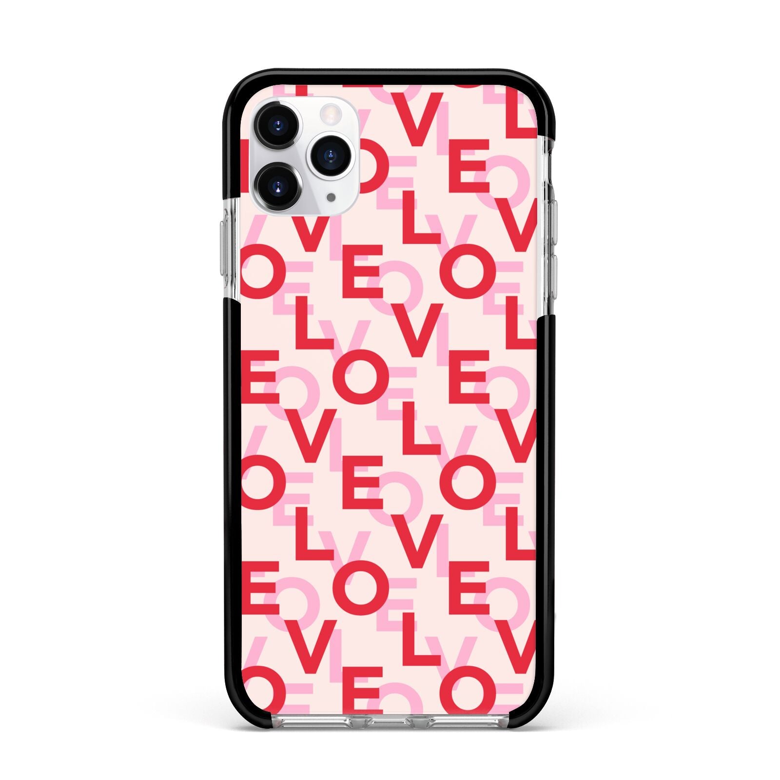Love Valentine Apple iPhone 11 Pro Max in Silver with Black Impact Case