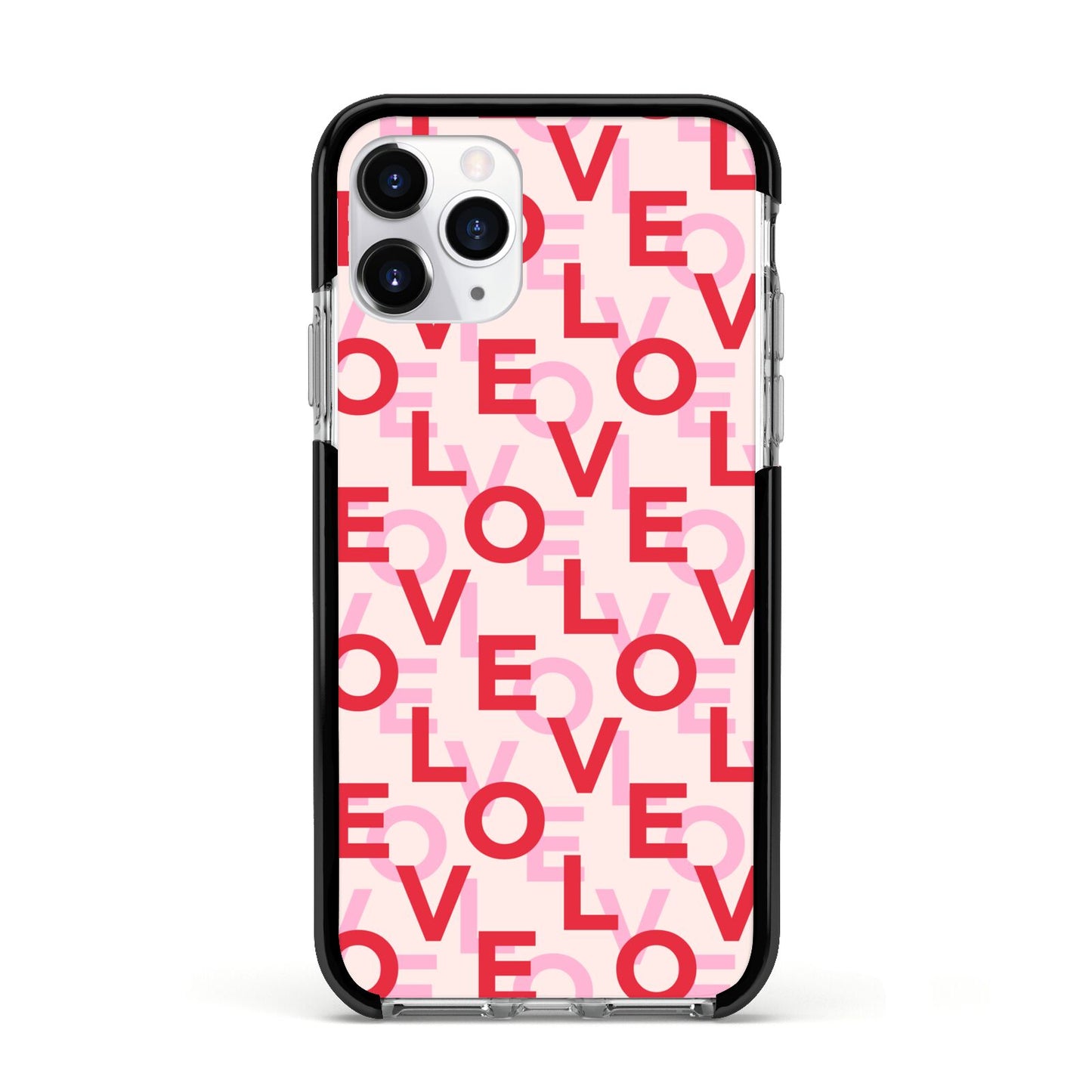 Love Valentine Apple iPhone 11 Pro in Silver with Black Impact Case
