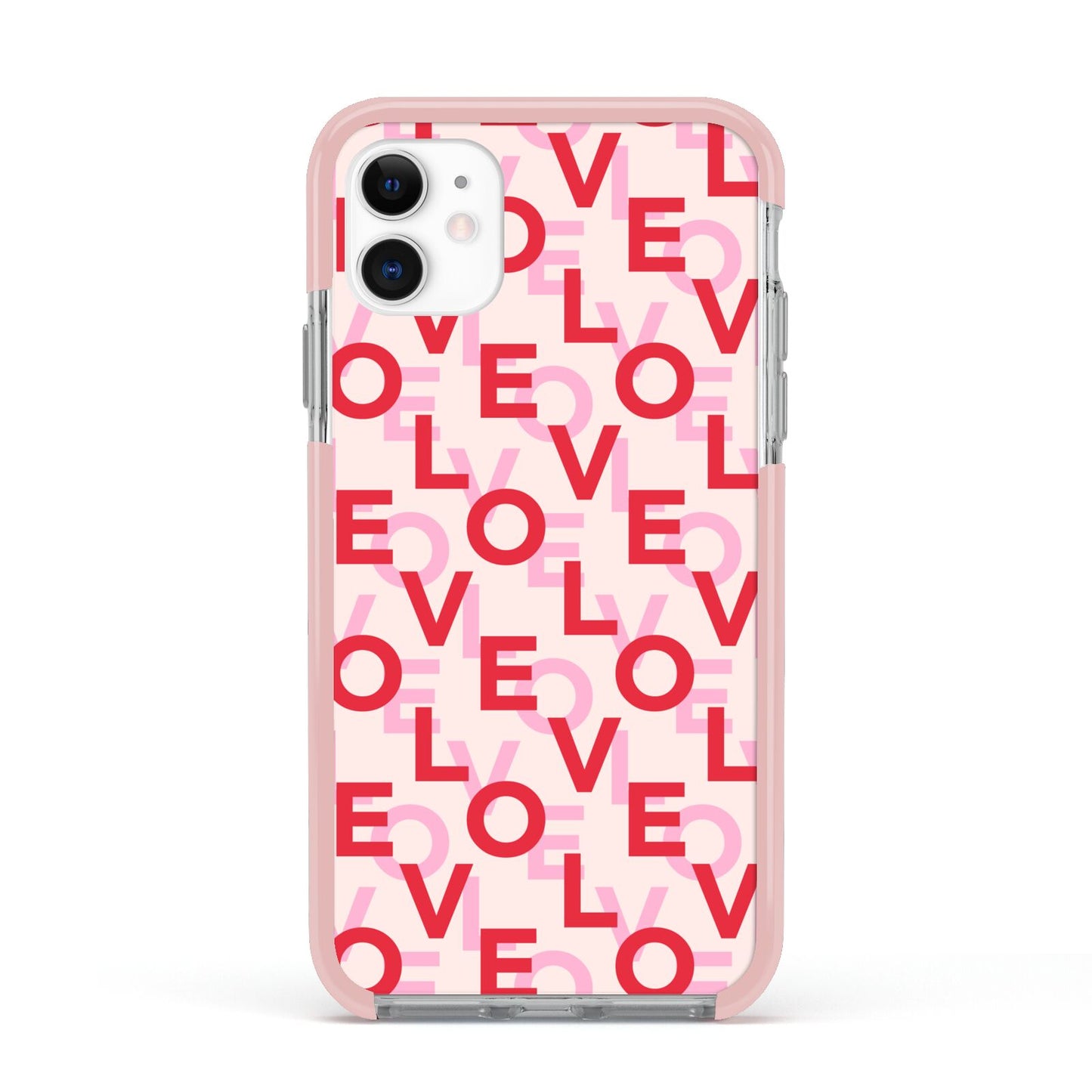 Love Valentine Apple iPhone 11 in White with Pink Impact Case