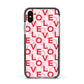 Love Valentine Apple iPhone Xs Impact Case Black Edge on Silver Phone