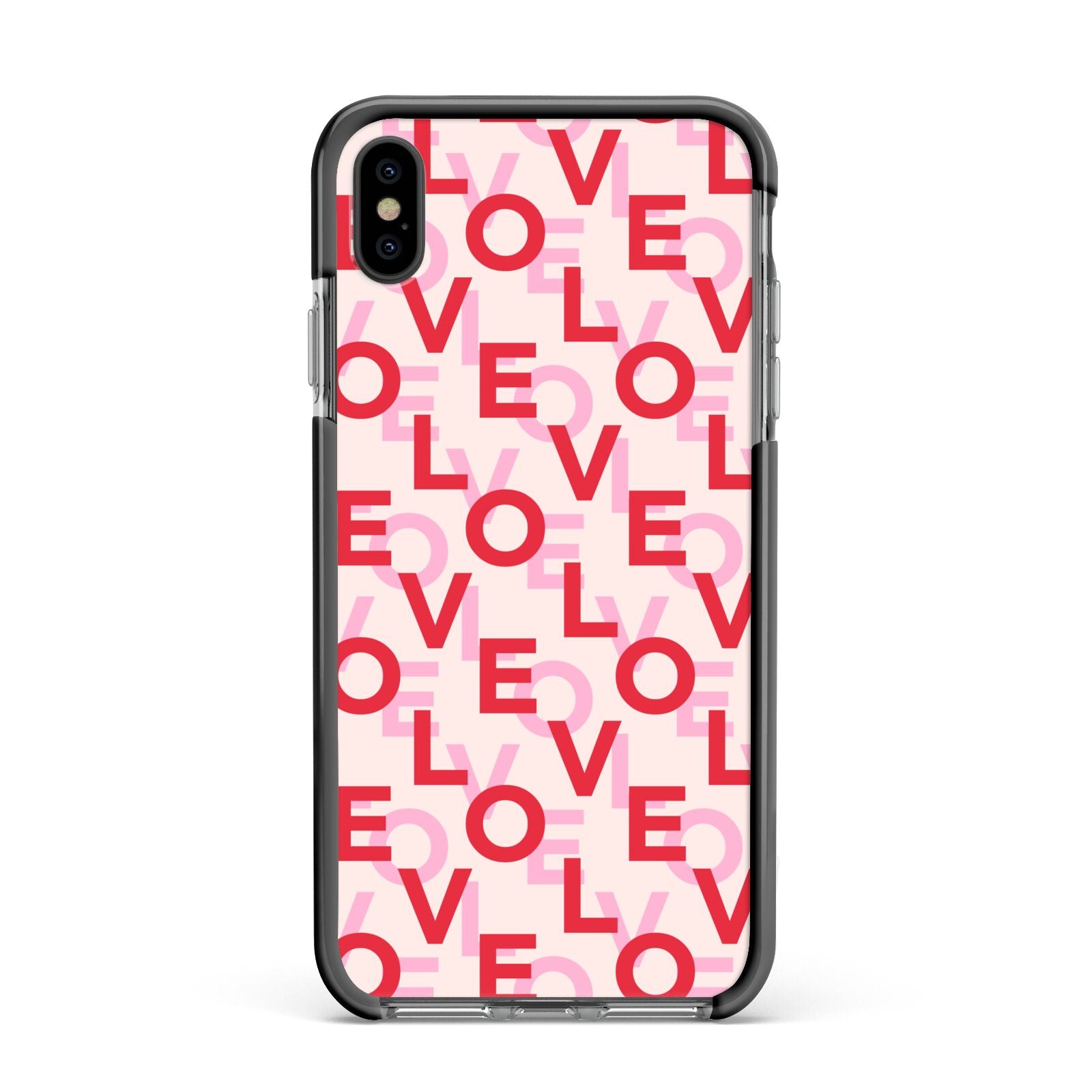 Love Valentine Apple iPhone Xs Max Impact Case Black Edge on Black Phone