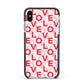 Love Valentine Apple iPhone Xs Max Impact Case Black Edge on Silver Phone