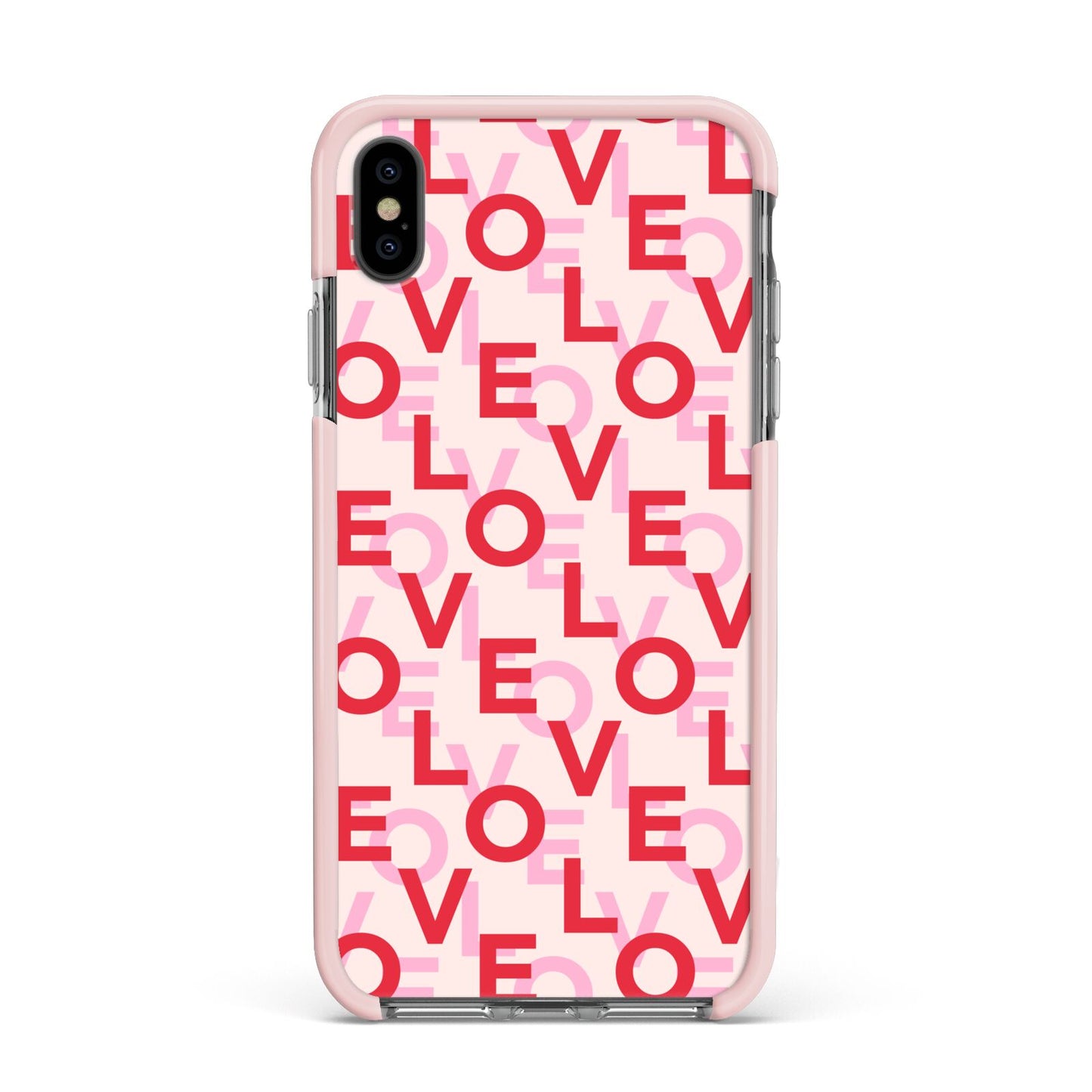 Love Valentine Apple iPhone Xs Max Impact Case Pink Edge on Black Phone