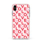 Love Valentine Apple iPhone Xs Max Impact Case Pink Edge on Silver Phone
