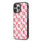 Love Valentine iPhone 13 Pro Max Black Impact Case Side Angle on Silver phone