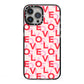Love Valentine iPhone 13 Pro Max Black Impact Case on Silver phone