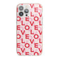 Love Valentine iPhone 13 Pro Max TPU Impact Case with Pink Edges