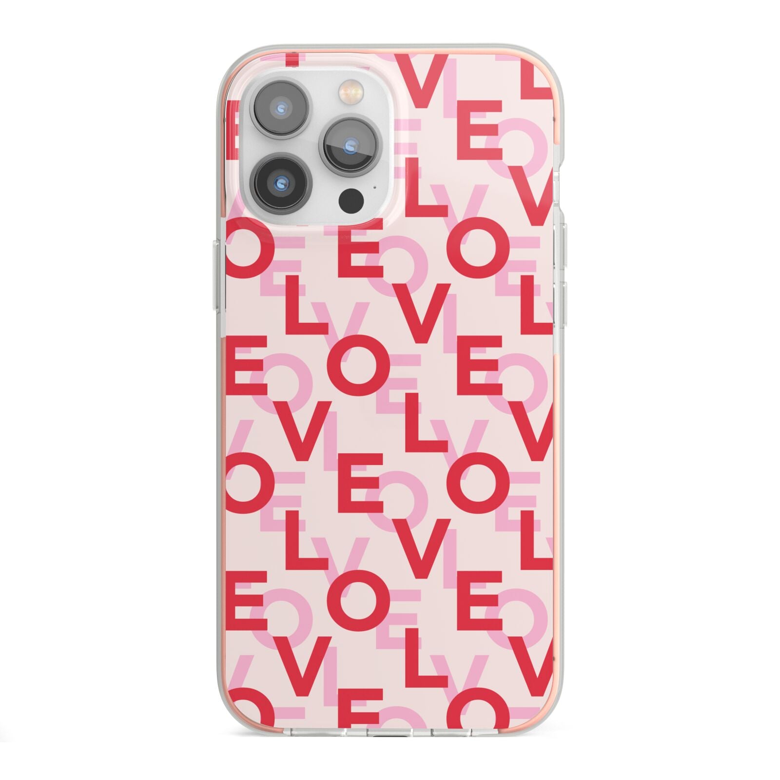 Love Valentine iPhone 13 Pro Max TPU Impact Case with Pink Edges