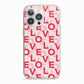 Love Valentine iPhone 13 Pro TPU Impact Case with Pink Edges