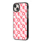 Love Valentine iPhone 14 Plus Black Impact Case Side Angle on Silver phone