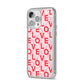 Love Valentine iPhone 14 Pro Max Clear Tough Case Silver Angled Image