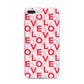 Love Valentine iPhone 7 Plus Bumper Case on Silver iPhone