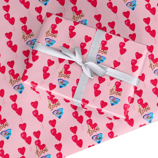 Love bubble balloon Custom Wrapping Paper