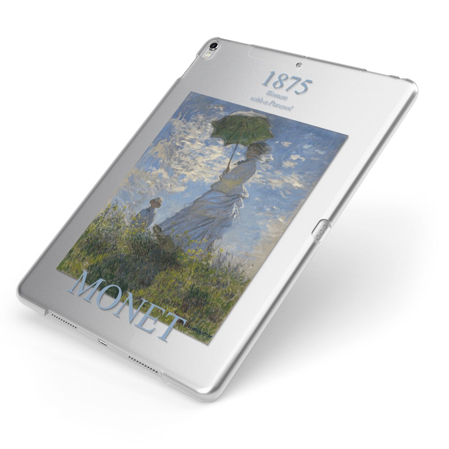 Madame Monet And Her Son By Claude Monet Apple iPad Case on Silver iPad Side View