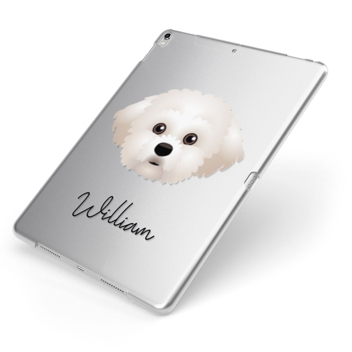 Maltichon Personalised Apple iPad Case on Silver iPad Side View