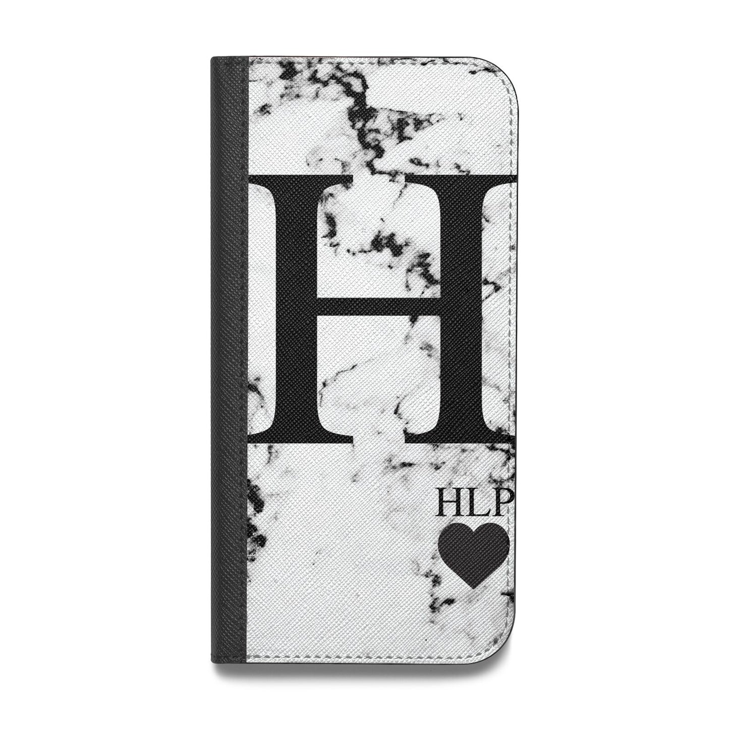 Marble Love Heart Personalised Vegan Leather Flip Samsung Case