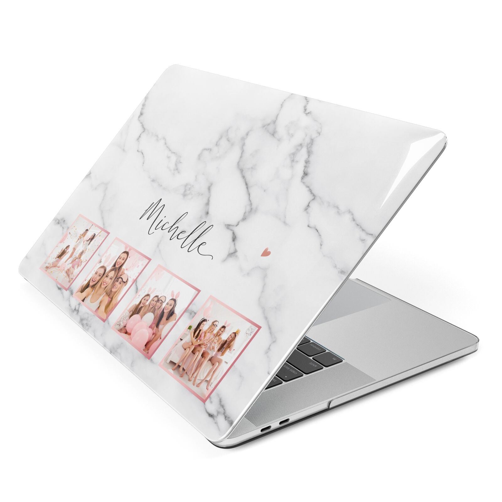 Marble Photo Strip Personalised Apple MacBook Case Side View