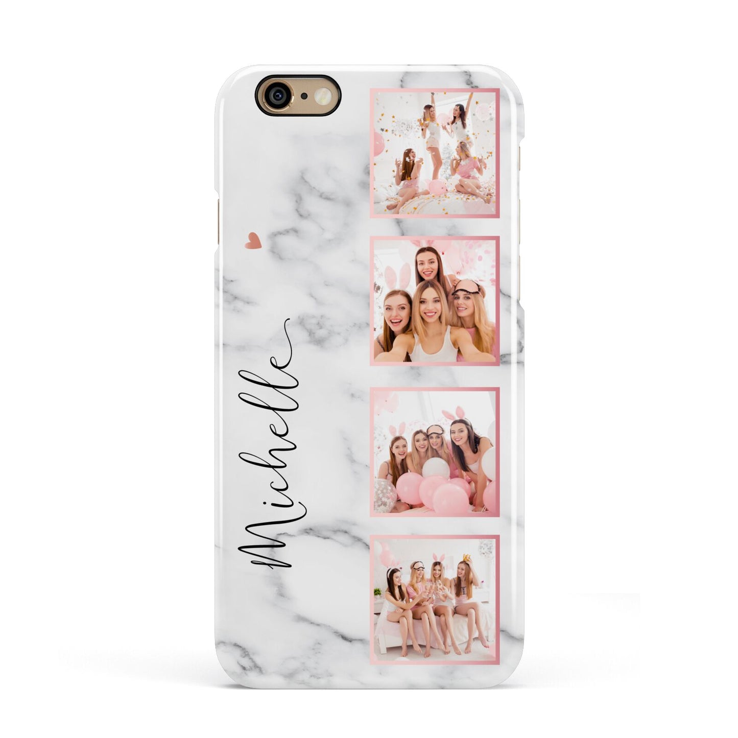 Marble Photo Strip Personalised Apple iPhone 6 3D Snap Case