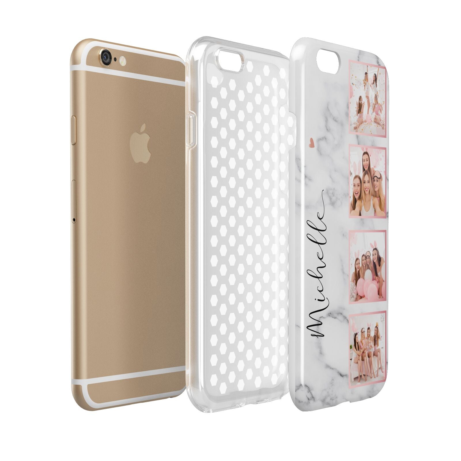 Marble Photo Strip Personalised Apple iPhone 6 3D Tough Case Expanded view