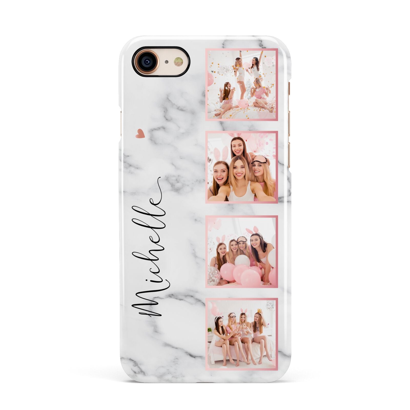 Marble Photo Strip Personalised Apple iPhone 7 8 3D Snap Case