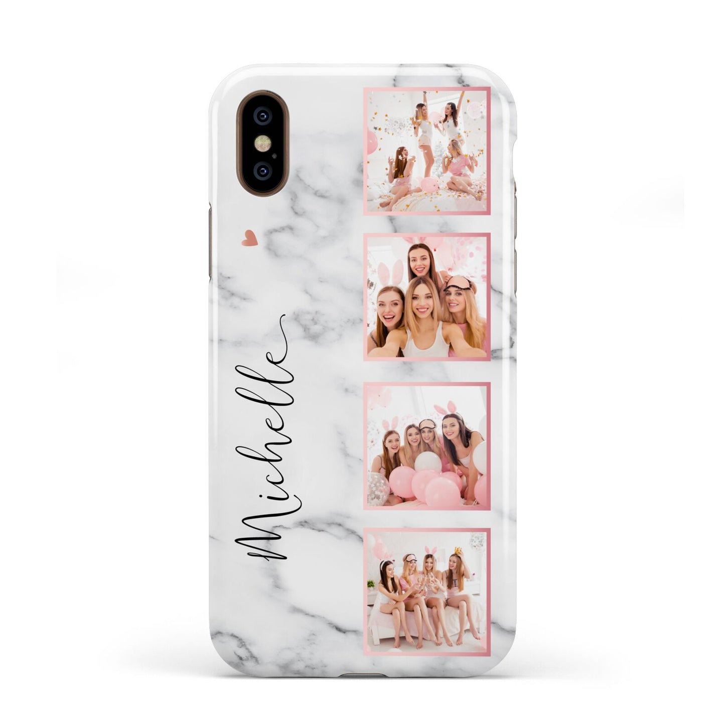 Marble Photo Strip Personalised Apple iPhone XS 3D Tough