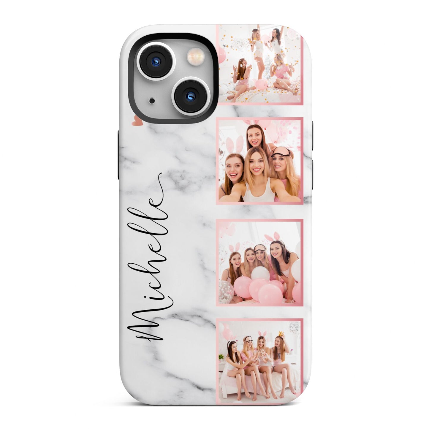 Marble Photo Strip Personalised iPhone 13 Mini Full Wrap 3D Tough Case